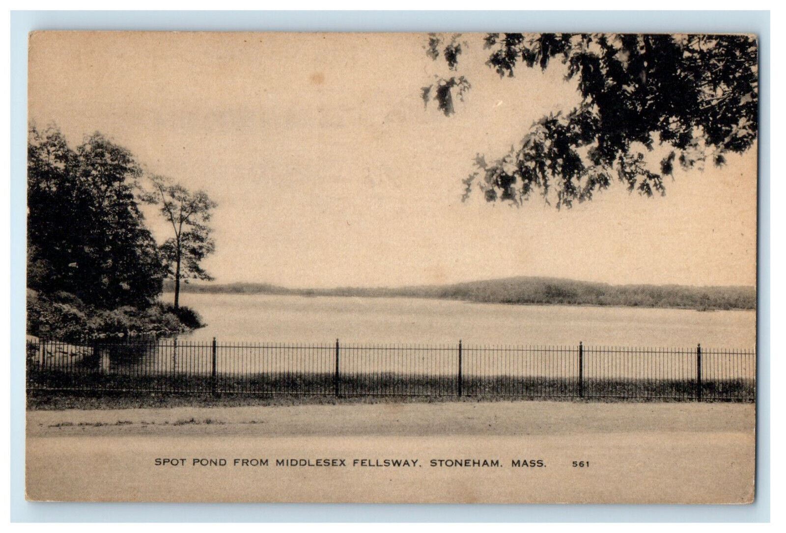 1945 Spot Pond from Middlesex Fellsaway Stoneham, Massachusetts MA Postcard
