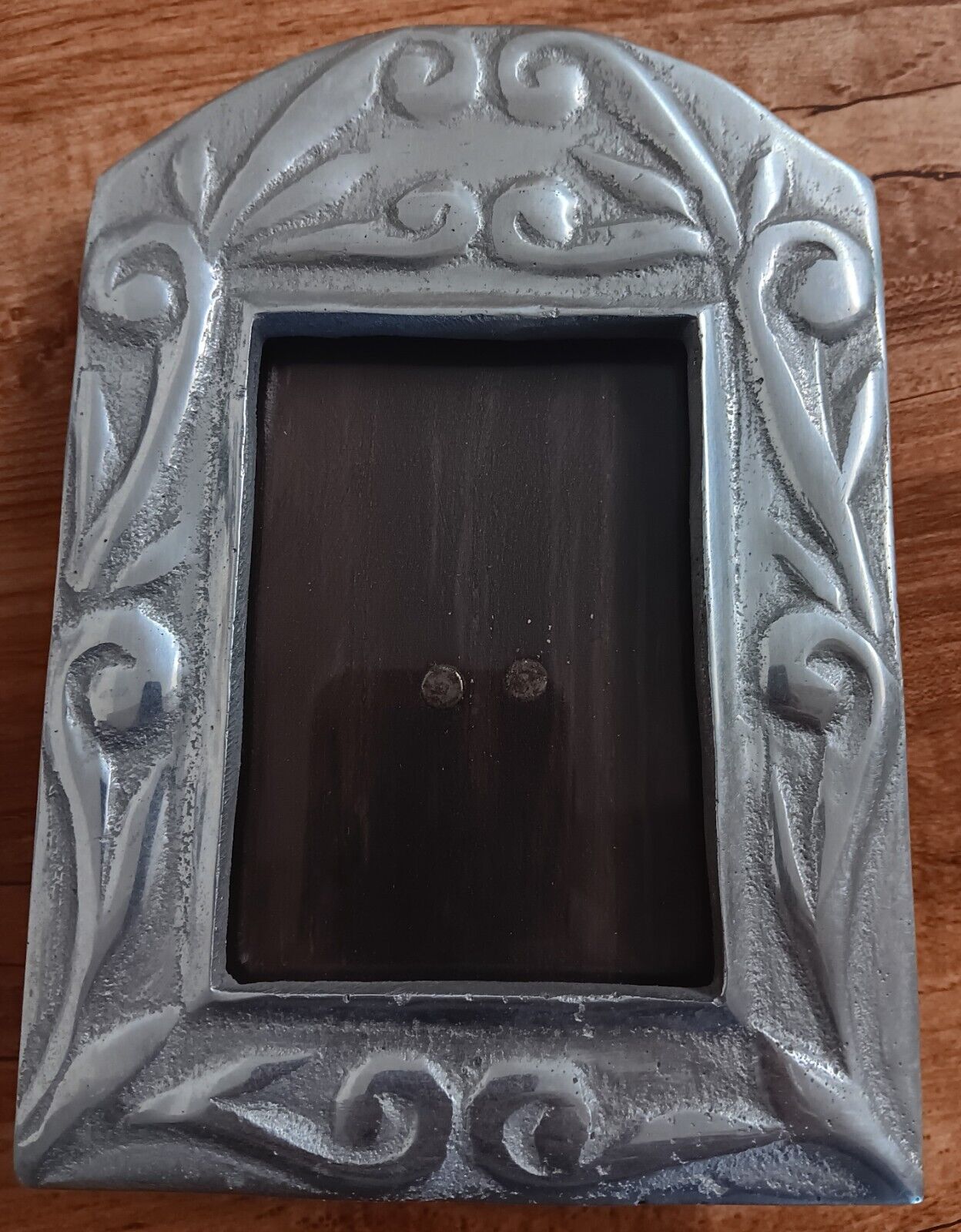 Vintage PEWTER PICTURE FRAME Hand Cast Made In Honduras 7.5\