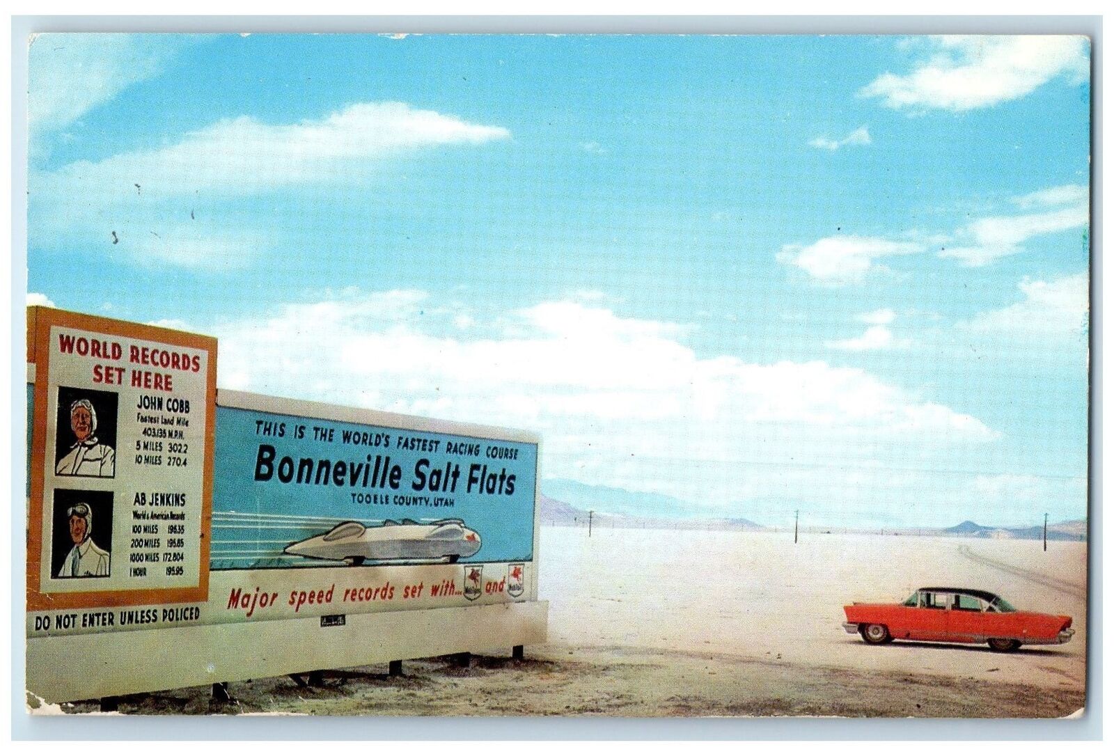c1960s Bonneville Salt Flats Greatest Racing Speedway Salt Lake City UT Postcard