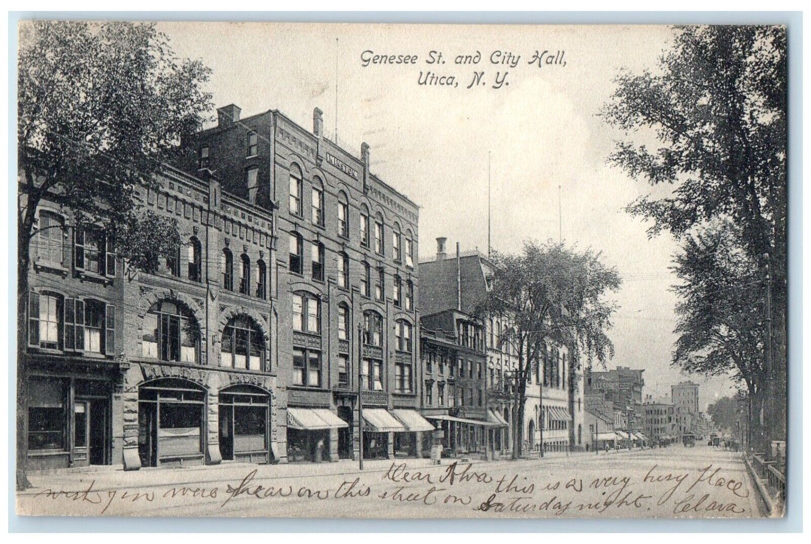 1906 Genesee St. City Hall Exterior Building Utica New York NY Vintage Postcard