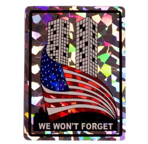 We Won\'t Forget 911 USA Reflective Decal Bumper Sticker 3.875\