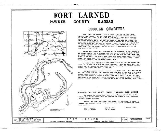 Fort Larned,Officers\' Quarters North,Larned,Pawnee County,KS,Kansas,HABS,3