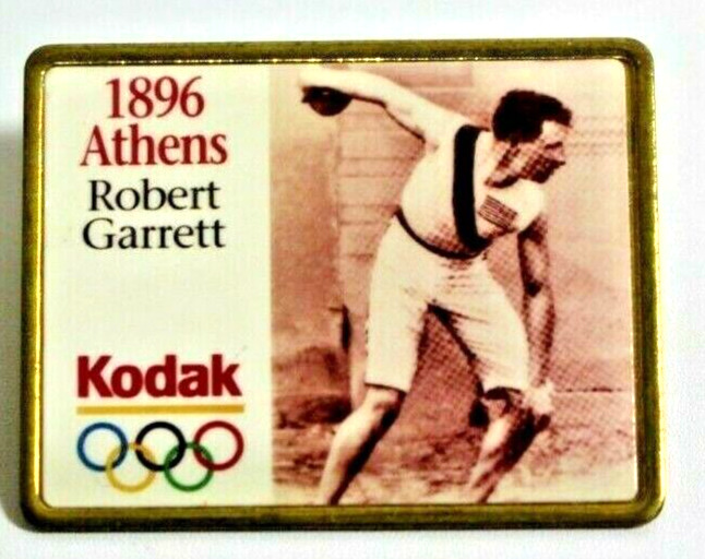 KODAK OLYMPIC PIN 1896 ATHENS ROBERT GARRETT DISCUS THROW  Pre-Owned