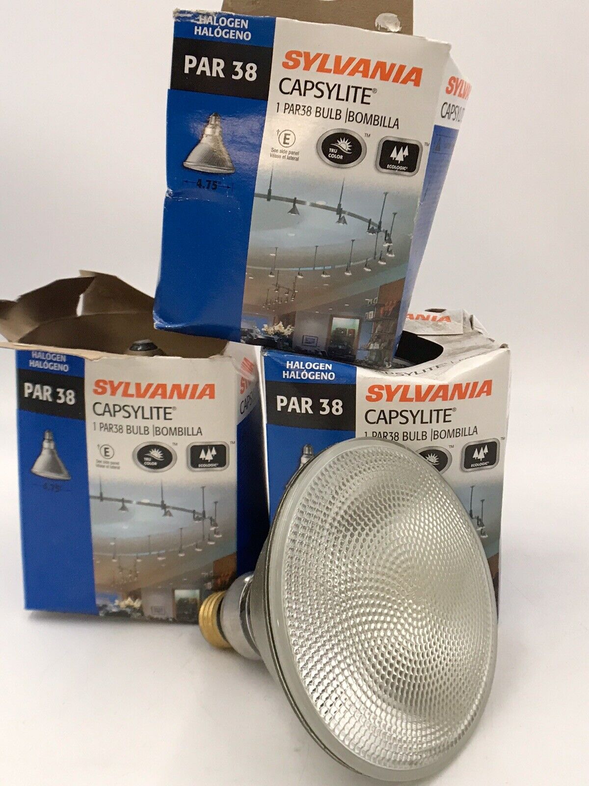 3- Sylvania Par 38 Flood Lamp Indoor Outdoor Light Bulb