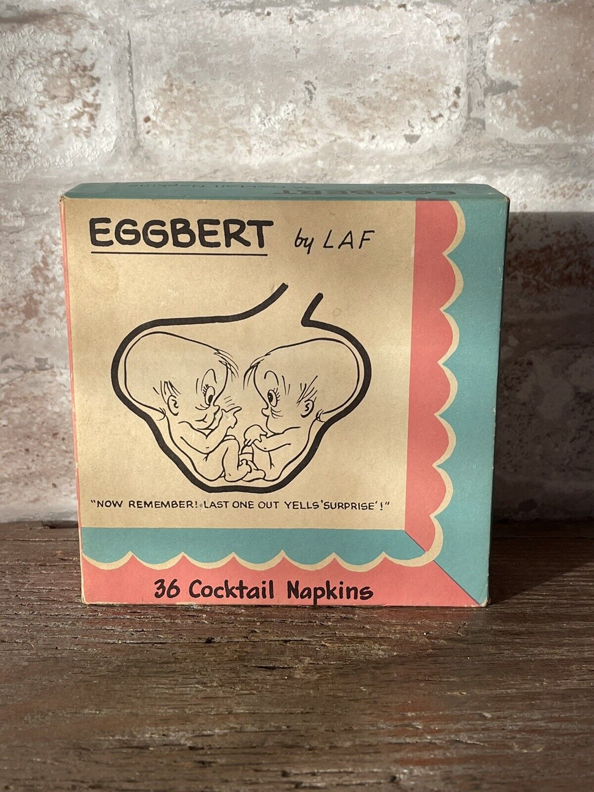 Vintage 1959 EGGBERT 36 Baby/Maternity Novelty Cocktail Napkins in Orig Box
