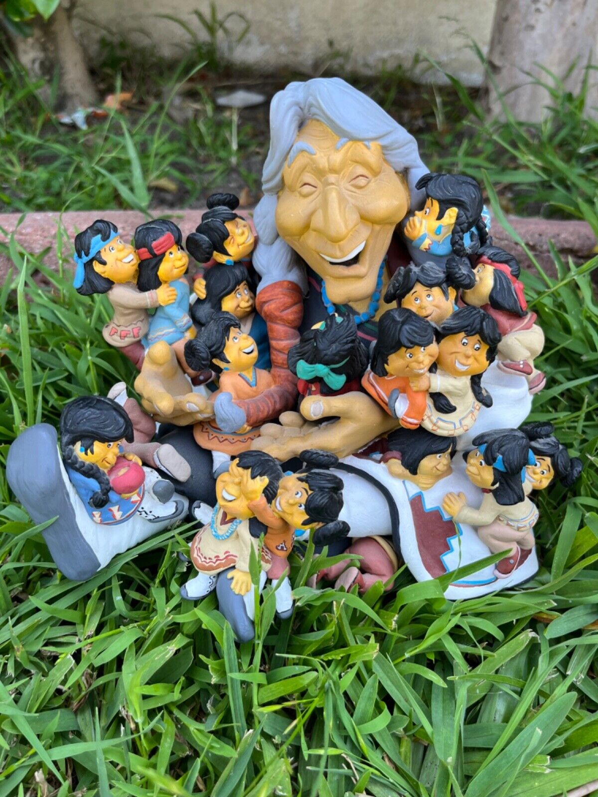 Whimsical Laughing  Happy Grandma and Children by Jack Graham
