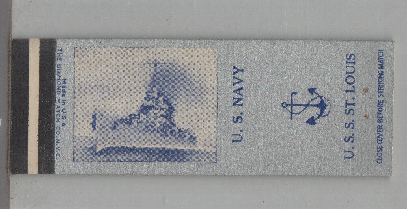 Matchbook Cover - Navy Ship USS St. Louis CL-49  - To Brazil Renamed Tamandare