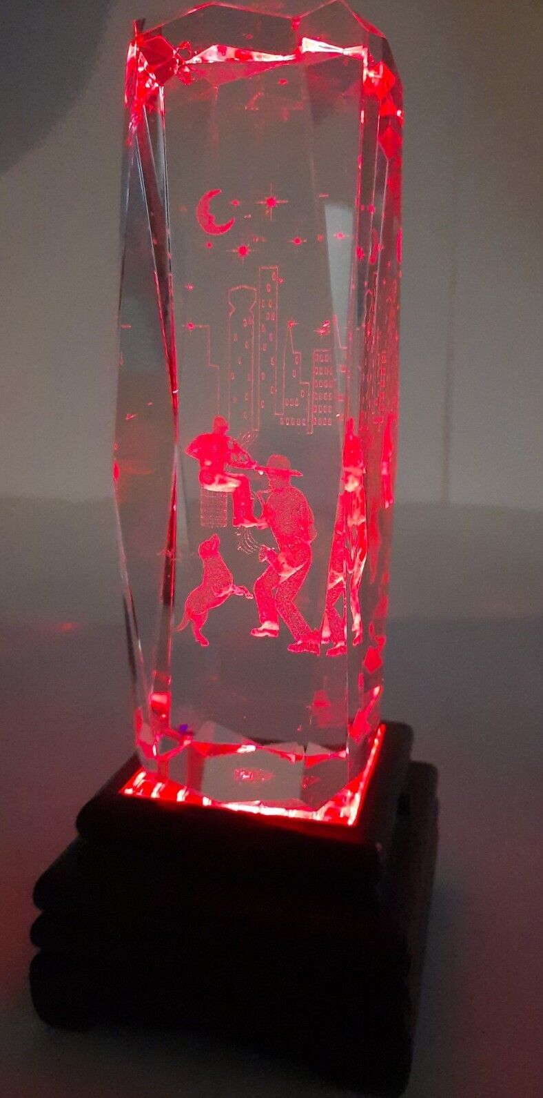 Jazz In The City Light Up 3D Laser Engraved Crystal 6\