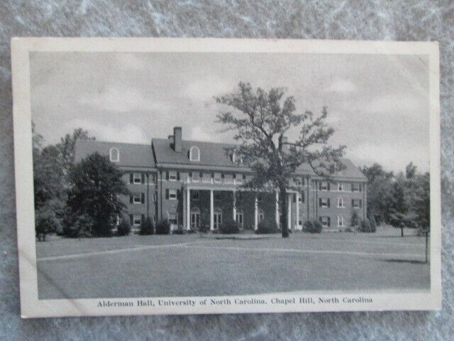 Alderman Hall, University Of North Carolina, Chapel Hill, NC Postcard 1947