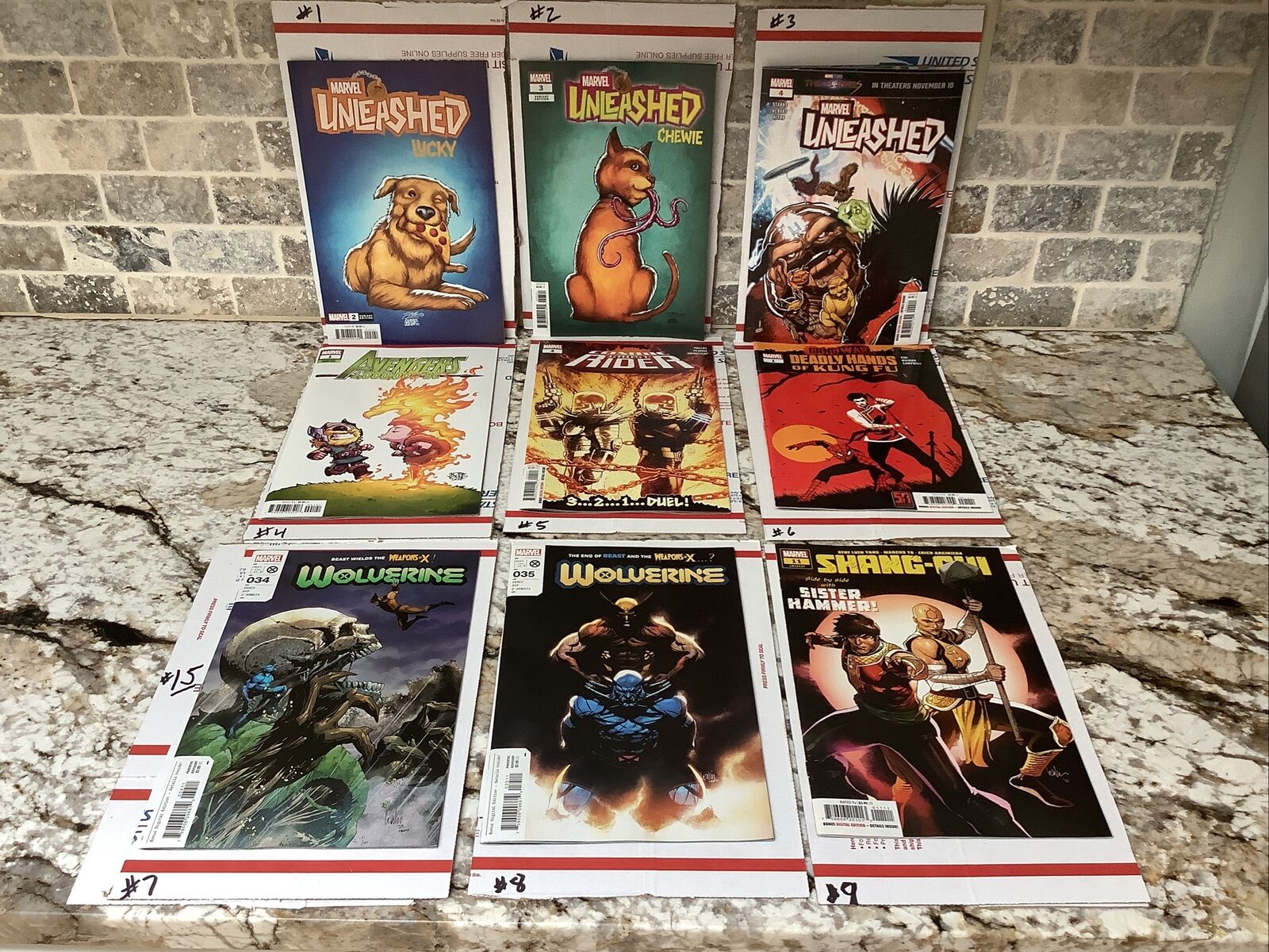 Long Box Bargain (lot of 9) Marvel Comics Unleashed #2,#3,#4 Wolverine #34,#35