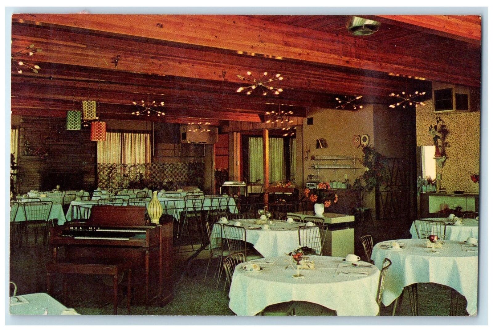 1965 Starlite Terrace Restaurant Dining Interior Billings Montana MT Postcard