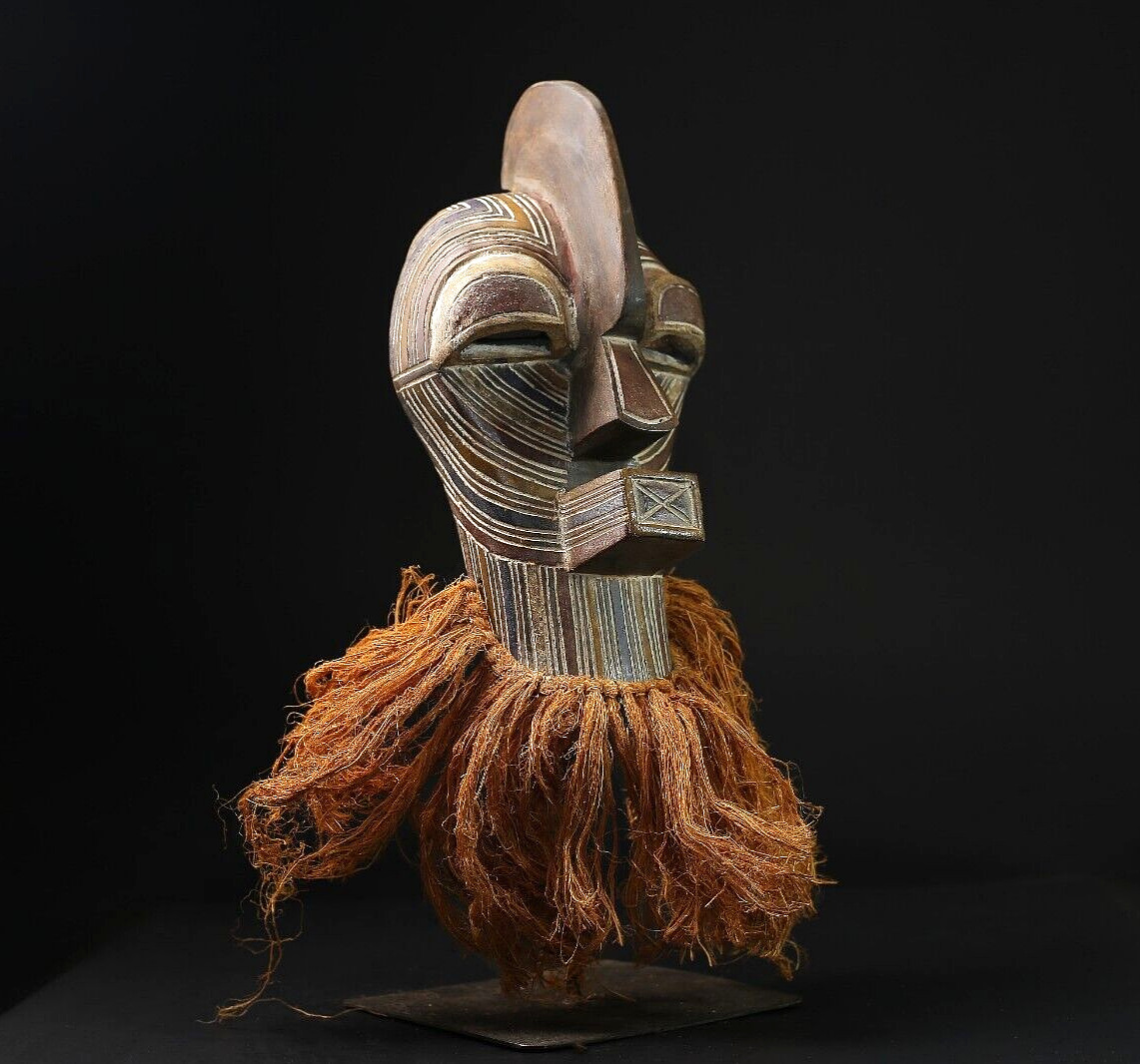 African Mask female Songye Kifwebe mask Hand Carved Wall Hanging-G2139
