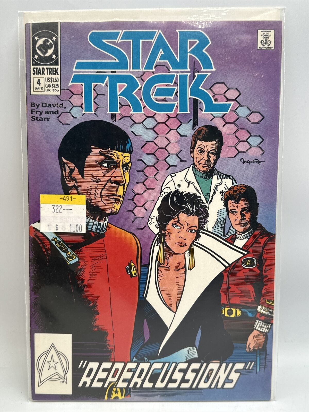 DC Star Trek #4 January 1990 Repercussions Sleeved And Boarded