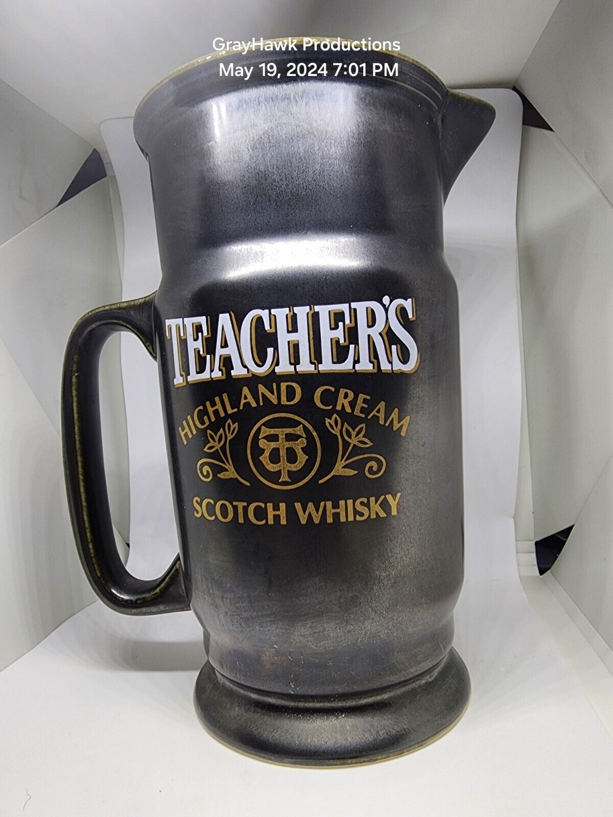 Teachers Scotch Whiskey Highland Cream 7.5 inch tall Pitcher
