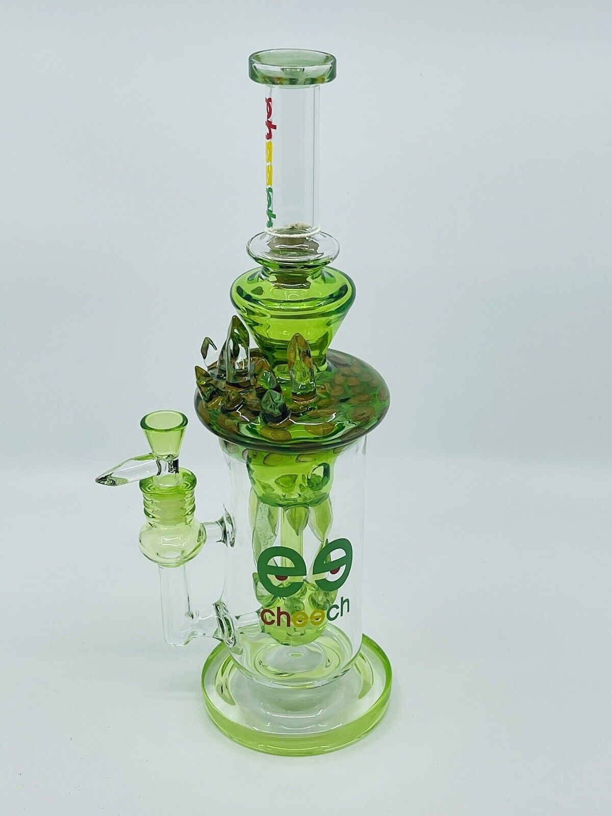Cheech Bong Glass Bong Waterpipe Green Perc Recycler 12 Inch tall