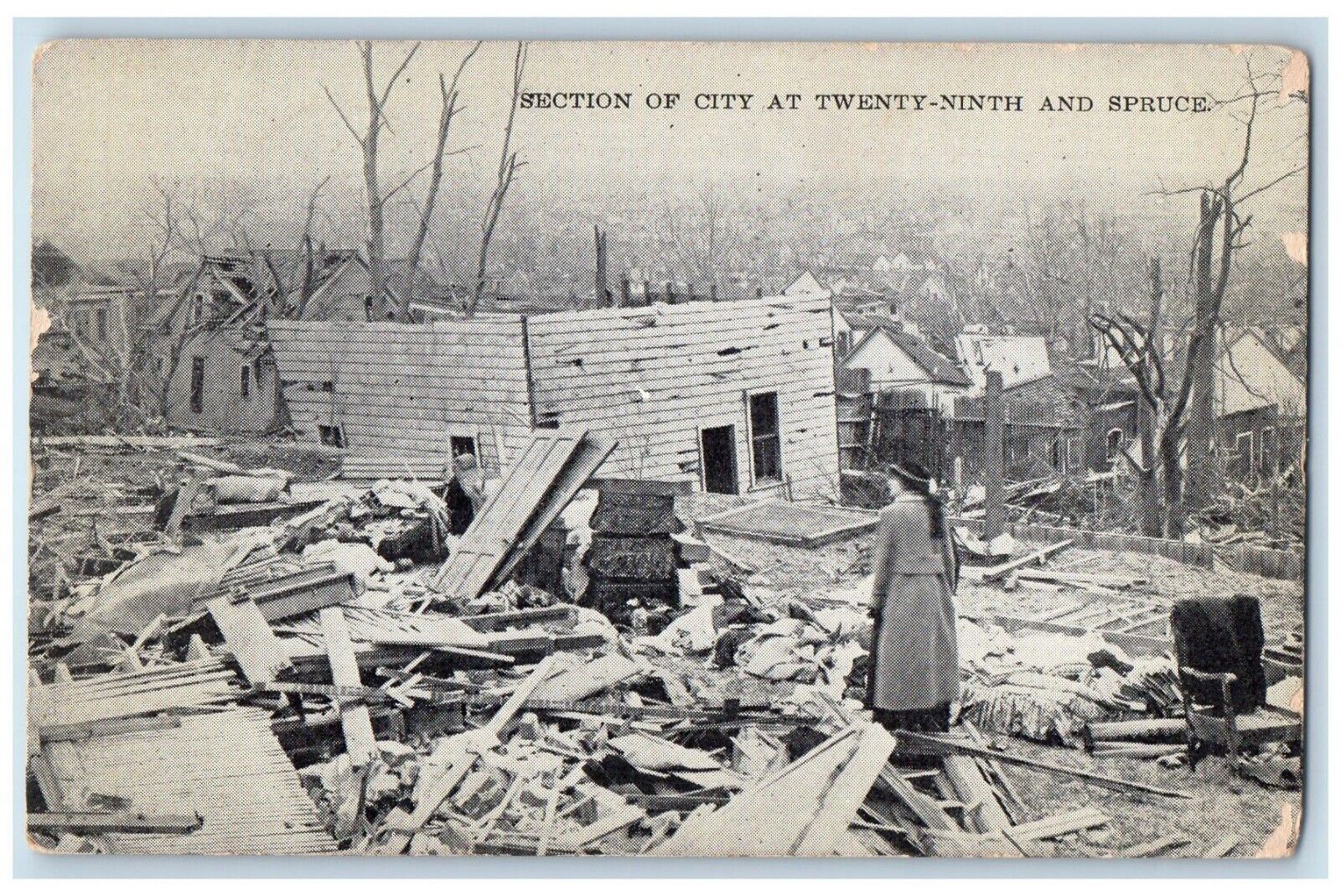 c1905 Section City Twenty Ninth Spruce Disaster Calamity Omaha Nebraska Postcard