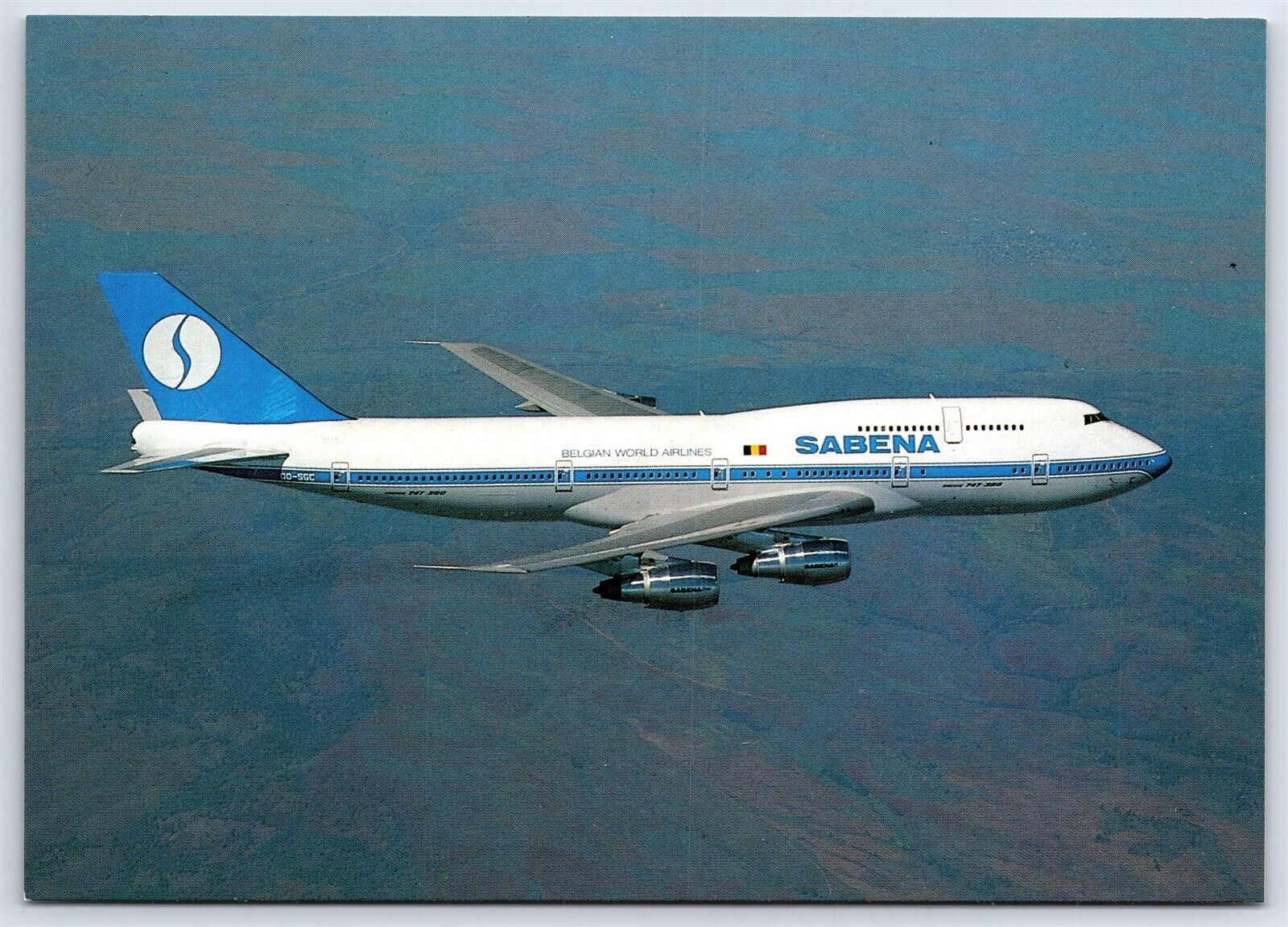 Aviation Postcard Sabena Airlines Boeing 747-329 In Flight Moskal Card EW14
