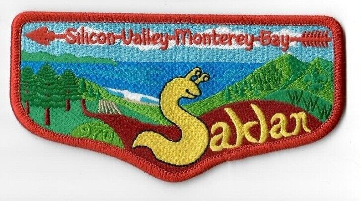 Boy Scout OA Saklan Lodge Red Border Flap
