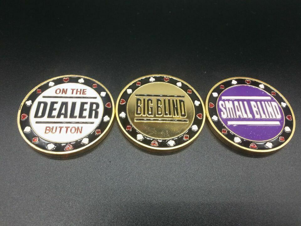 Metal Dealer Button Small Blind Big Blind Poker buttons Texas hold\'em buttons