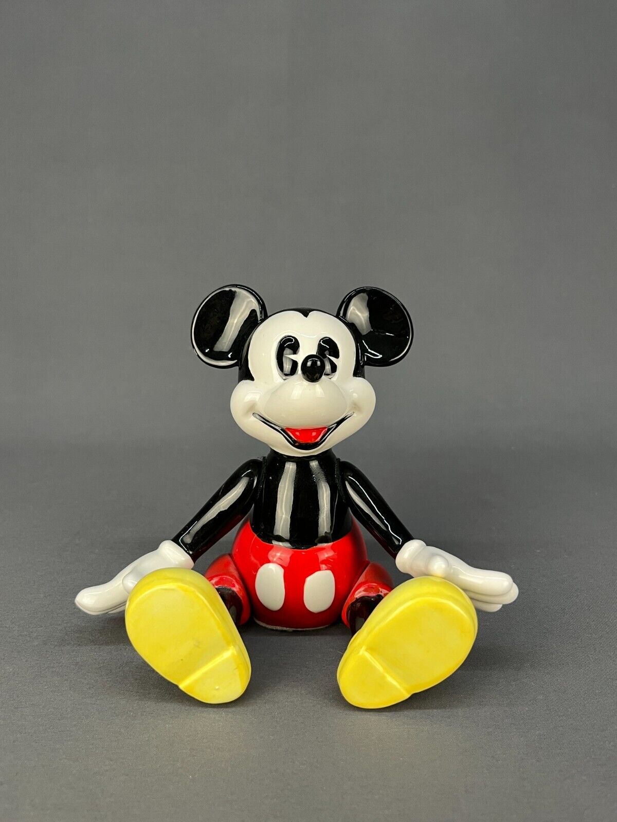 Vtg Schmid Porcelain Mickey Mouse Music Box Figurine Club March 203; Mint