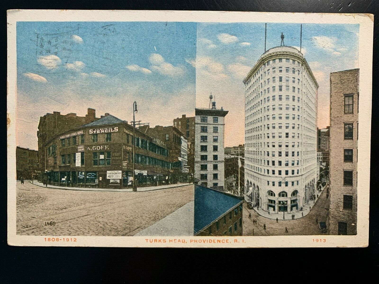 Postcard Providence RI -  Turks Head and Westminster St Businesses