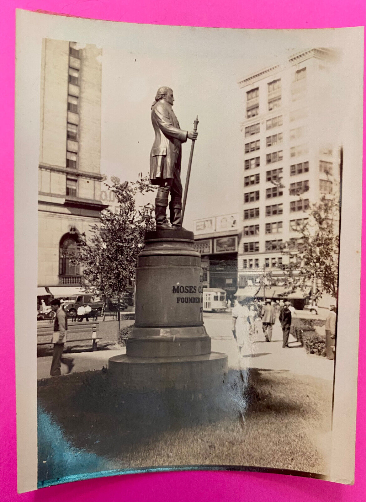 Vintage 1939 General MOSES CLEVELAND Statue Ohio Photograph Revolutionary War