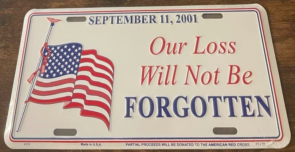 911 9/11 September 11 2001 Booster License Plate USA Flag NYPD NYFD EMS Rescue