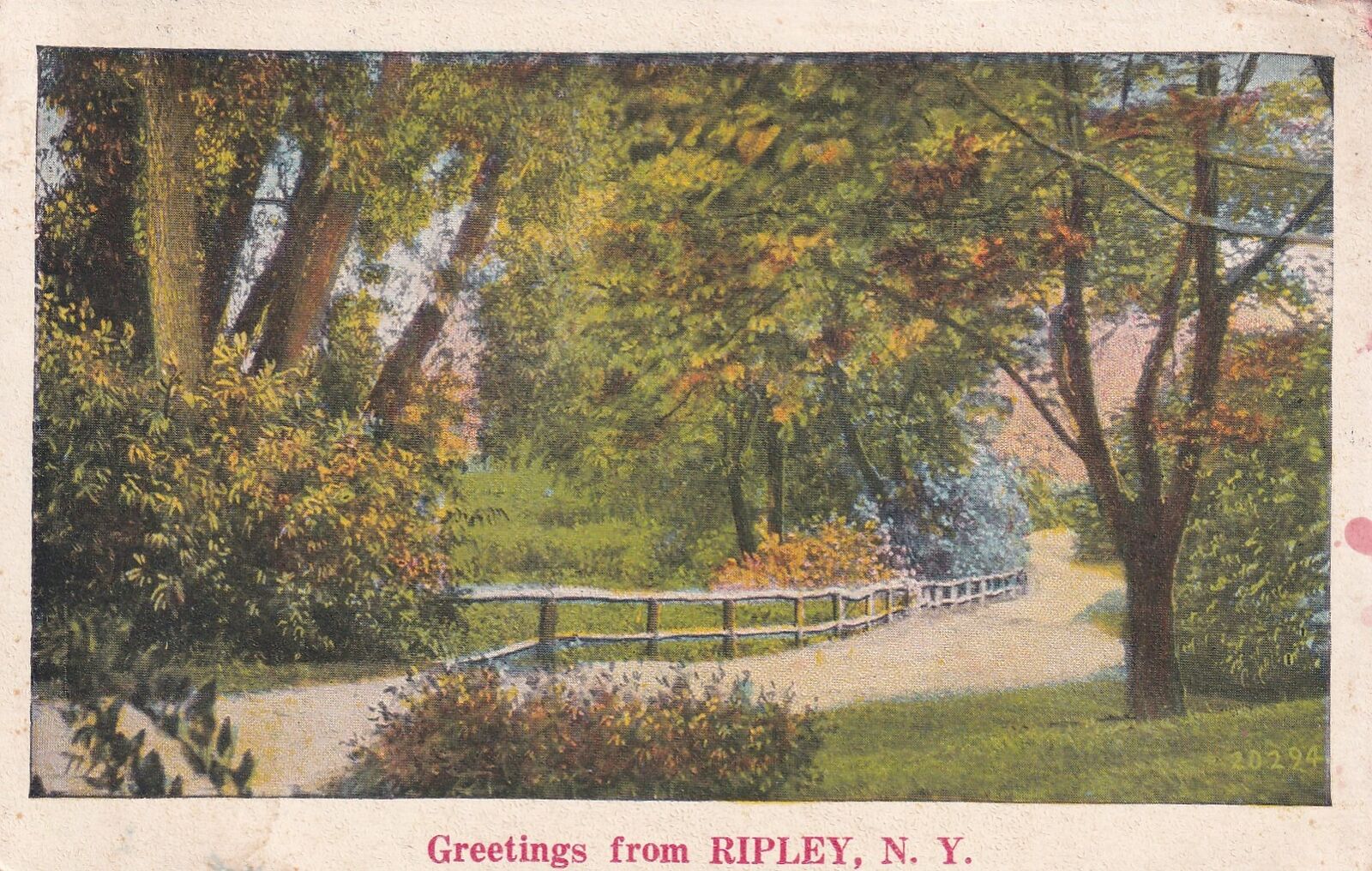 Ripley New York NY Greetings From 1934 to Caney KS Postcard C59