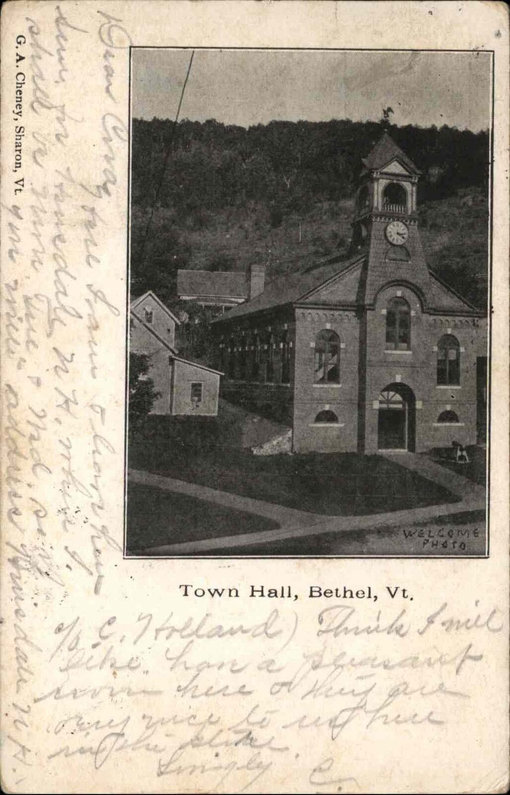 Bethel Vermont VT Town Hall c1910 Vintage Postcard