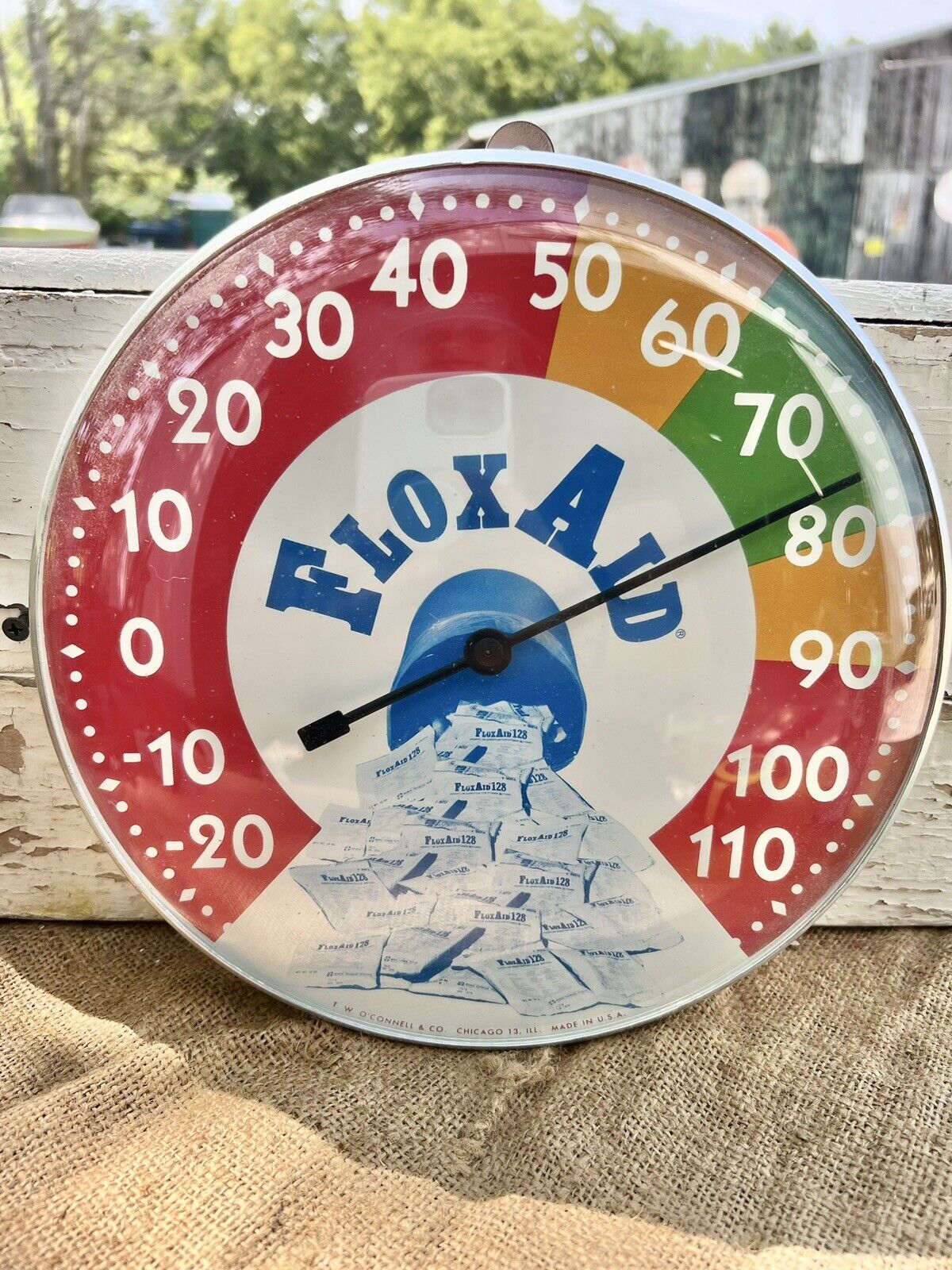 NICE MINT Vintage Flox Aid Poultry Chicken Farm Advertising Thermometer 10\