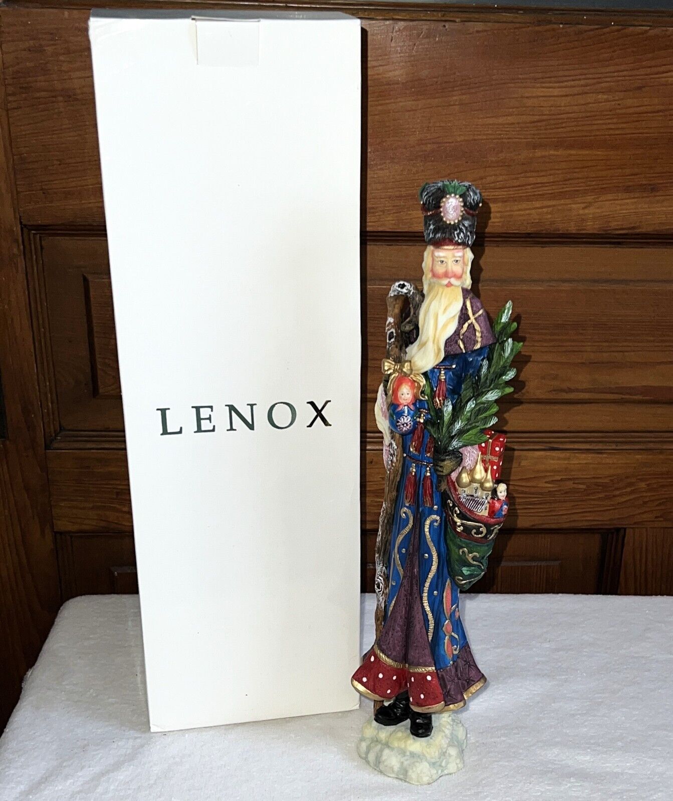 Lenox Pencil Santa 1999 Czar of Christmas  Old World Figurine 13.5” Tall w/Box