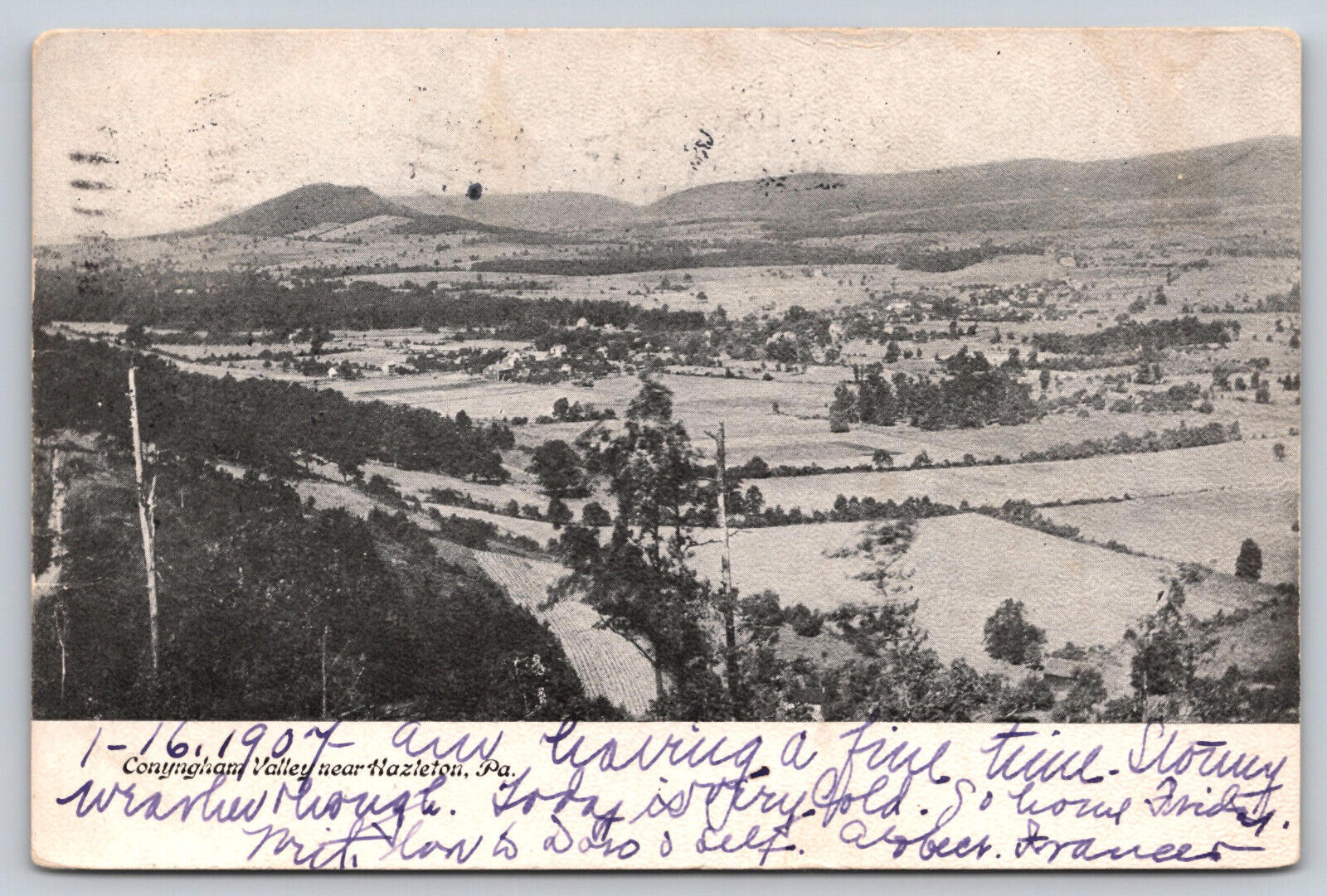 Hazleton PA Pennsylvania - Conyngham Valley  Sugar Loaf Mountain - Postcard 1907