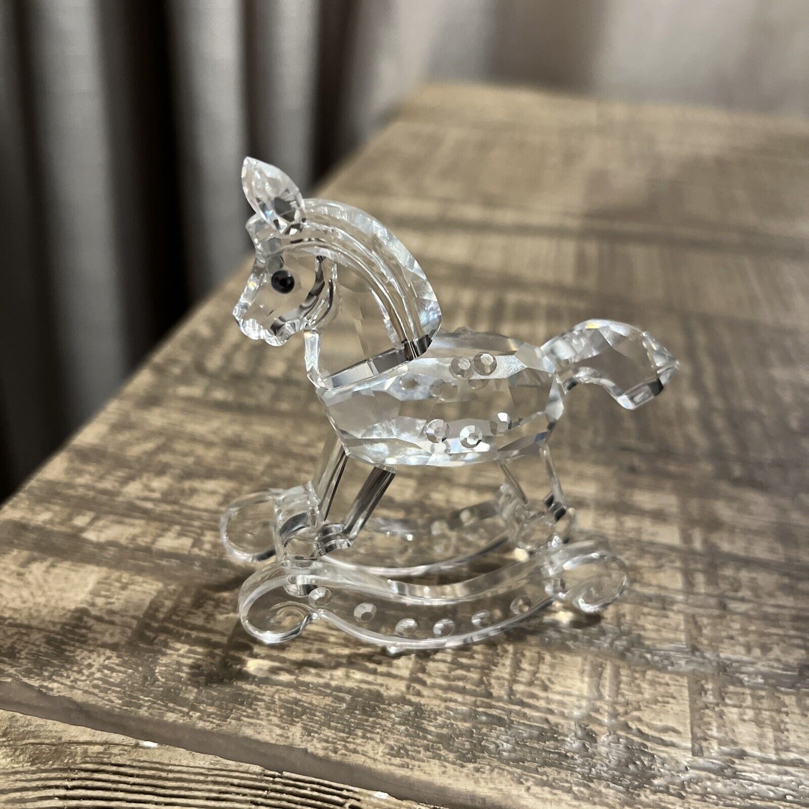 Swarovski Crystal Figurine Rocking Horse 3” X 4” Vtg Swarovski No Original Box