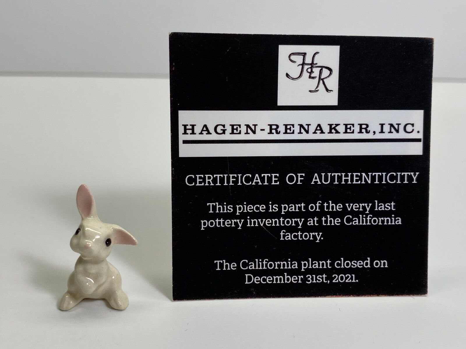 Hagen Renaker #A-111 199 Baby Rabbit White NOS Last of the Factory Stock