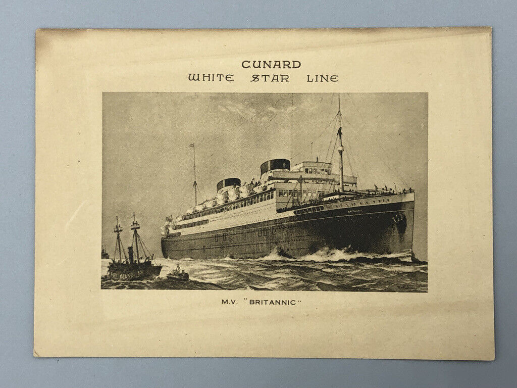 1935 CUNARD WHITE STAR MV Britannic ABSTRACT LOG Steamship OCEAN LINER Vintage