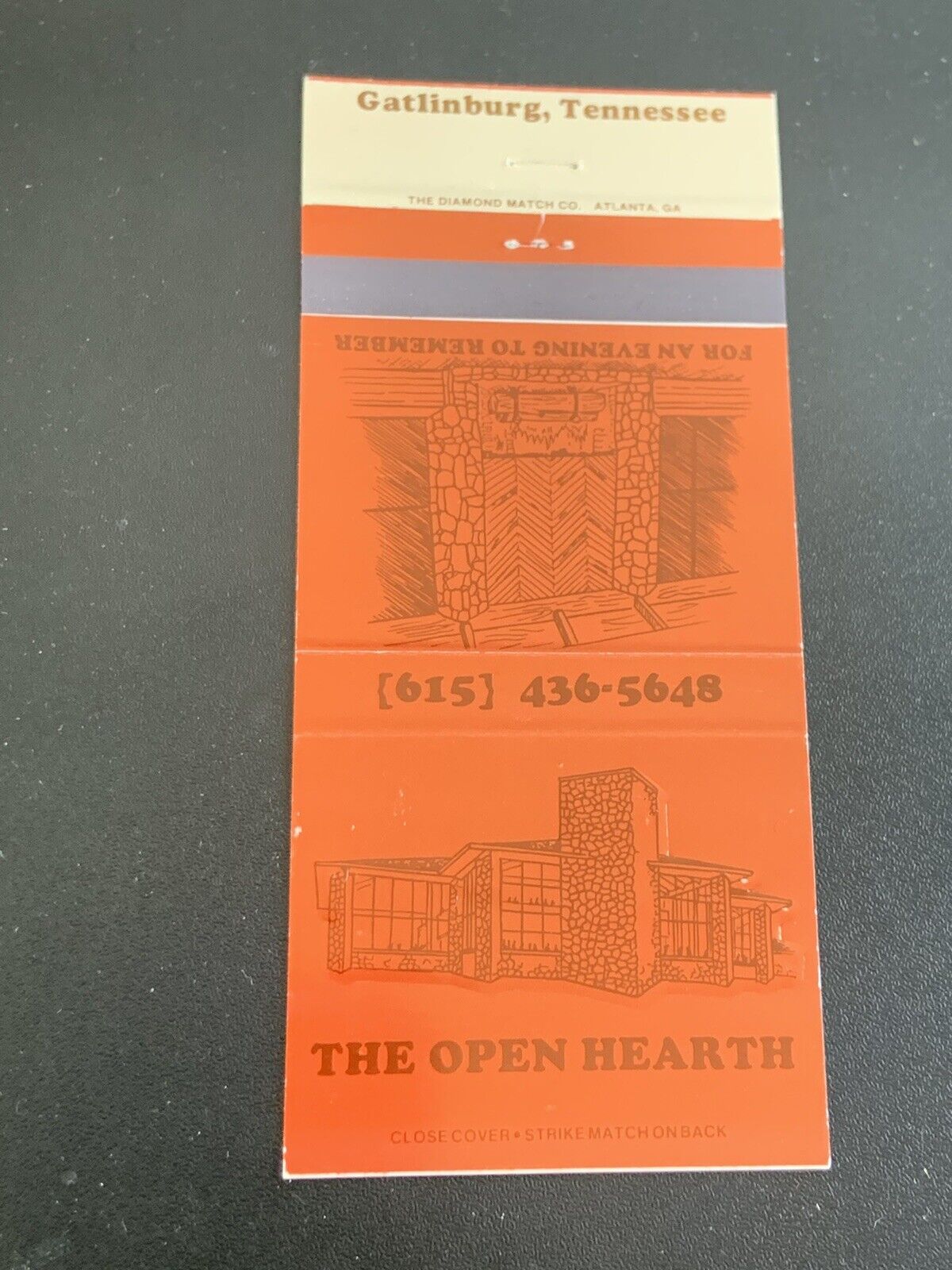 Matchbook Cover - The Open Hearth Gatlinburg Tennessee