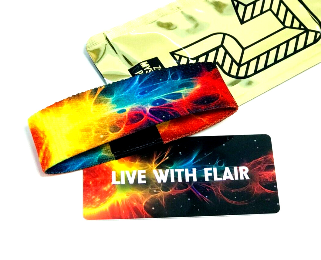 ZOX **LIVE WITH FLAIR** Silver Strap med MYS/FG Wristband w/Card