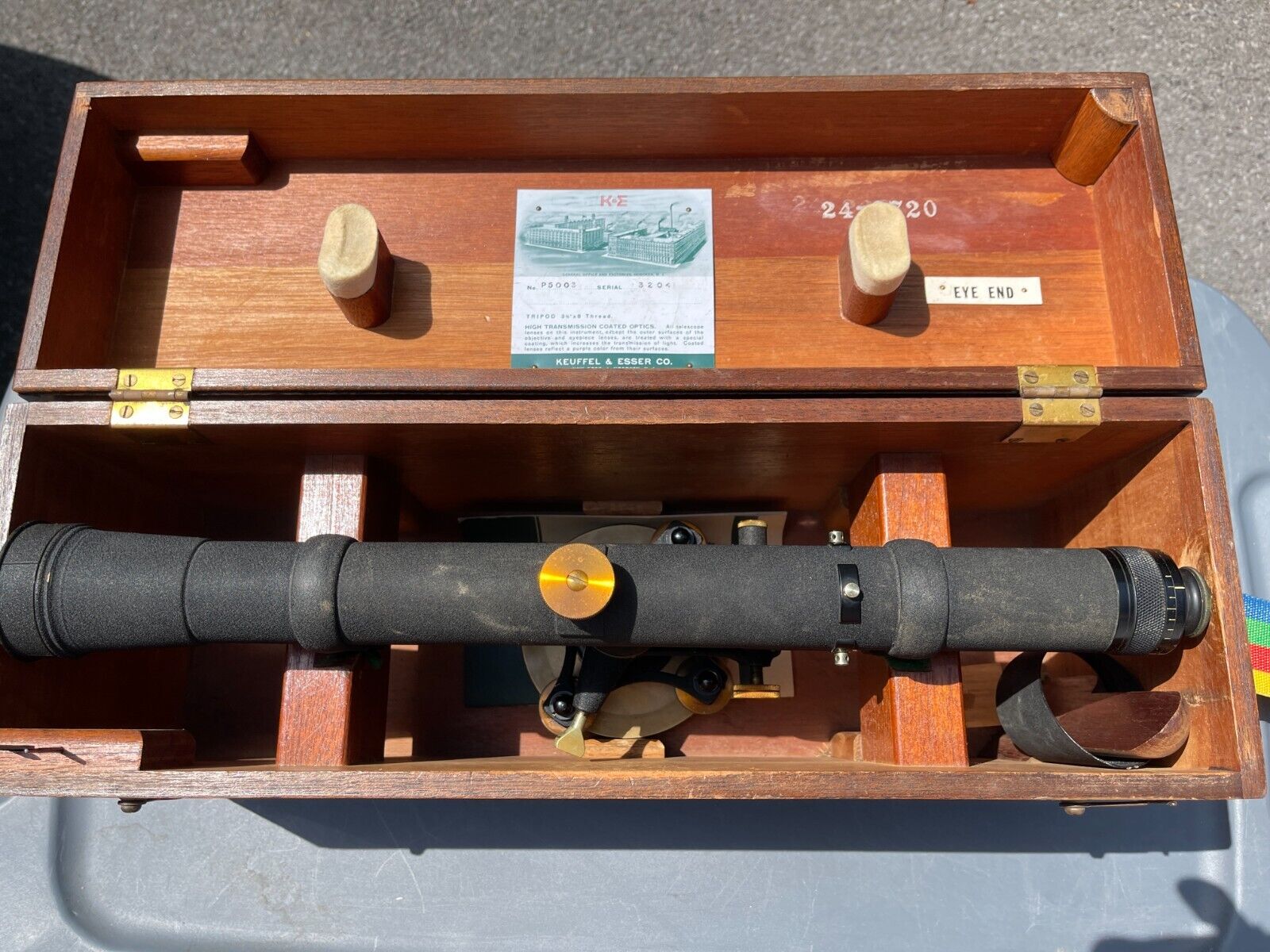 Antique Keuffel and Esser Surveyor’s Level with Wooden Case P5003