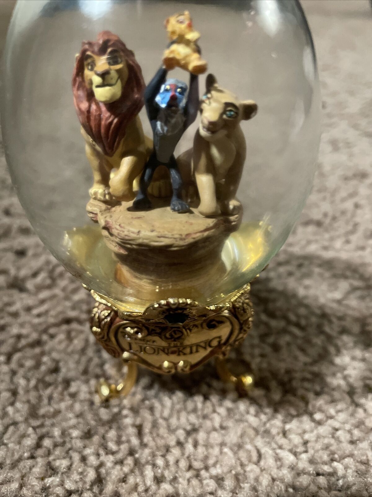 Limited Edition Franklin Mint Disney LION KING Gold Footed Glass Egg