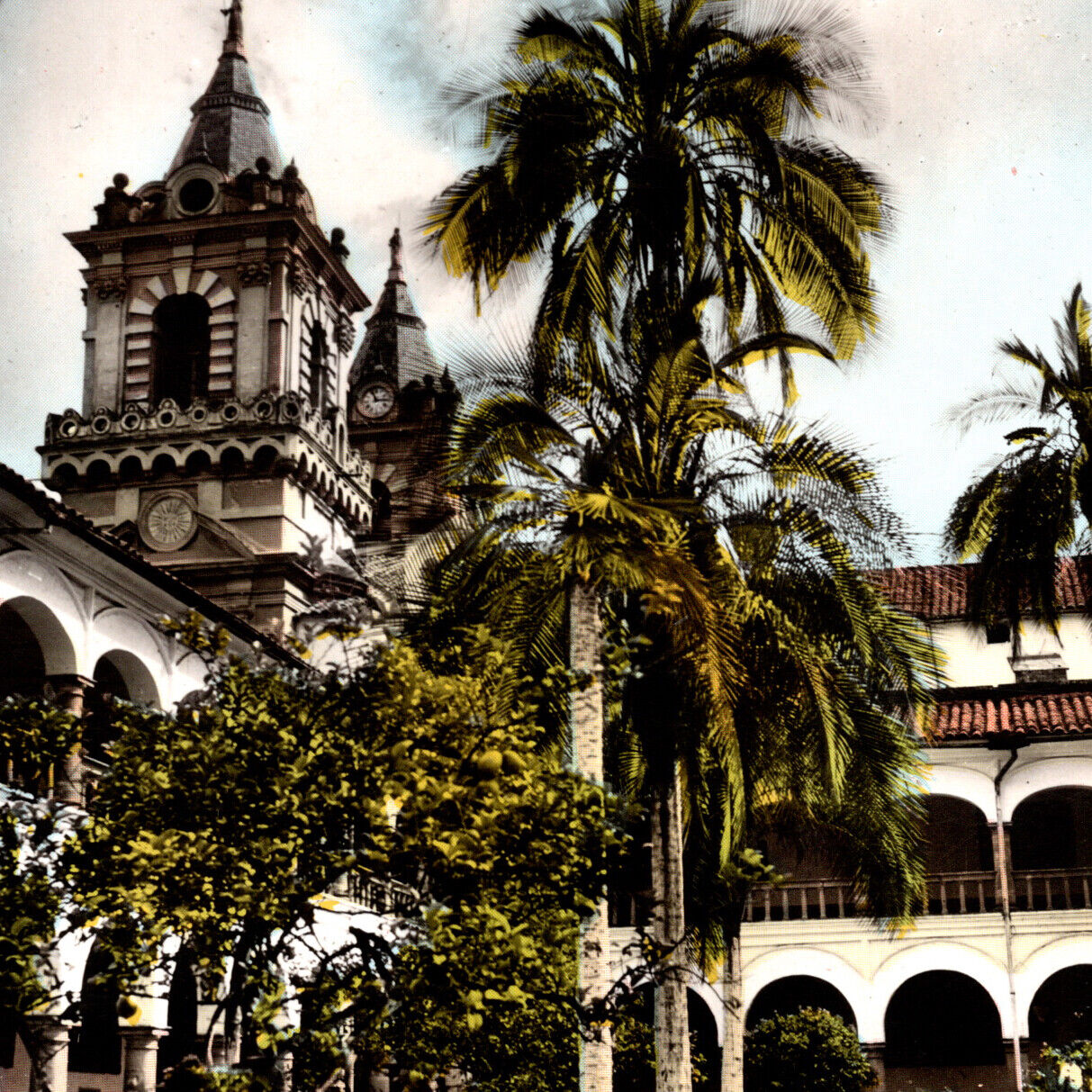 Vintage RPPC Iglesia de San Francisco Church Quito Ecuador Postcard