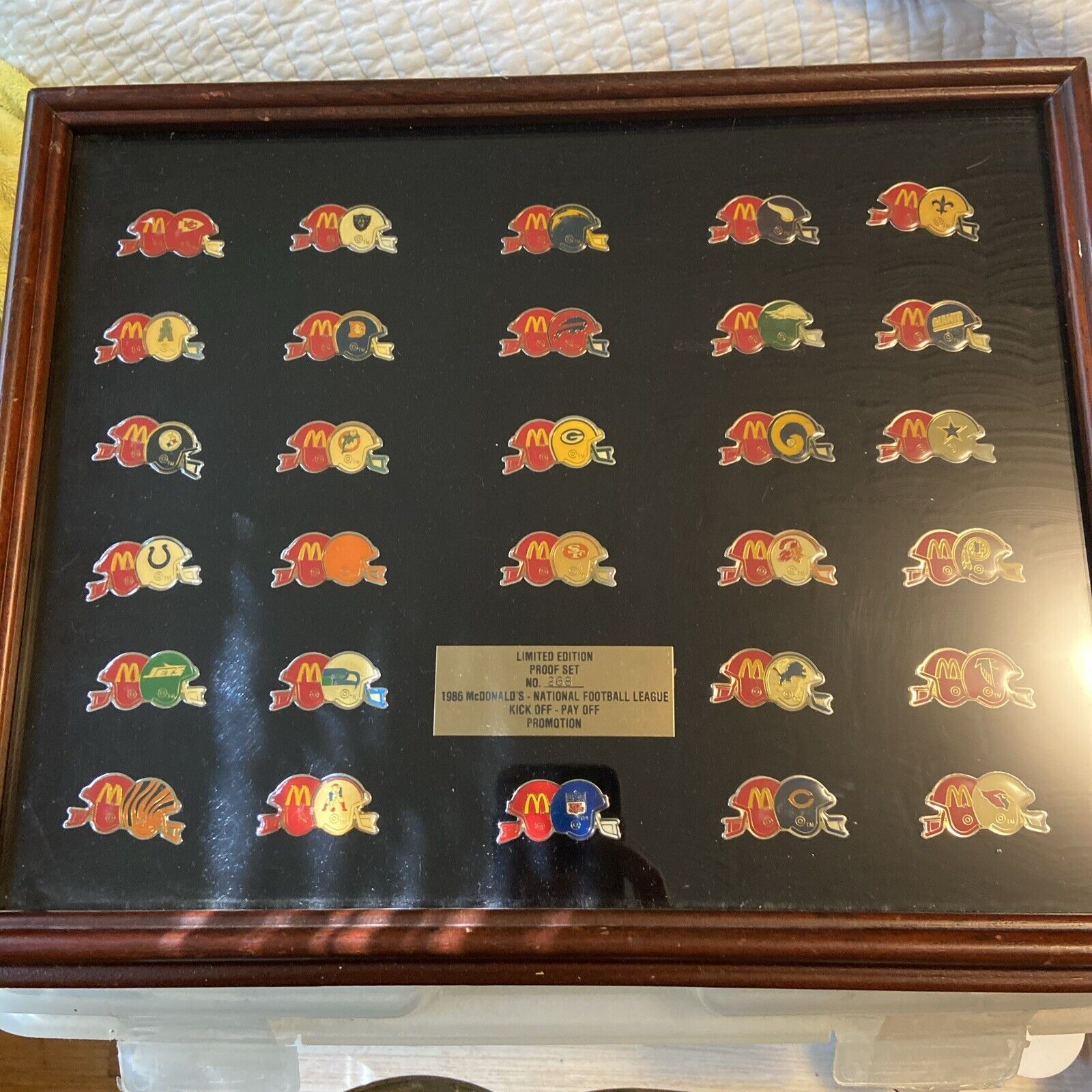 Limited Edition Proof Set 1986 McDonald’s NFL Pins Promotion