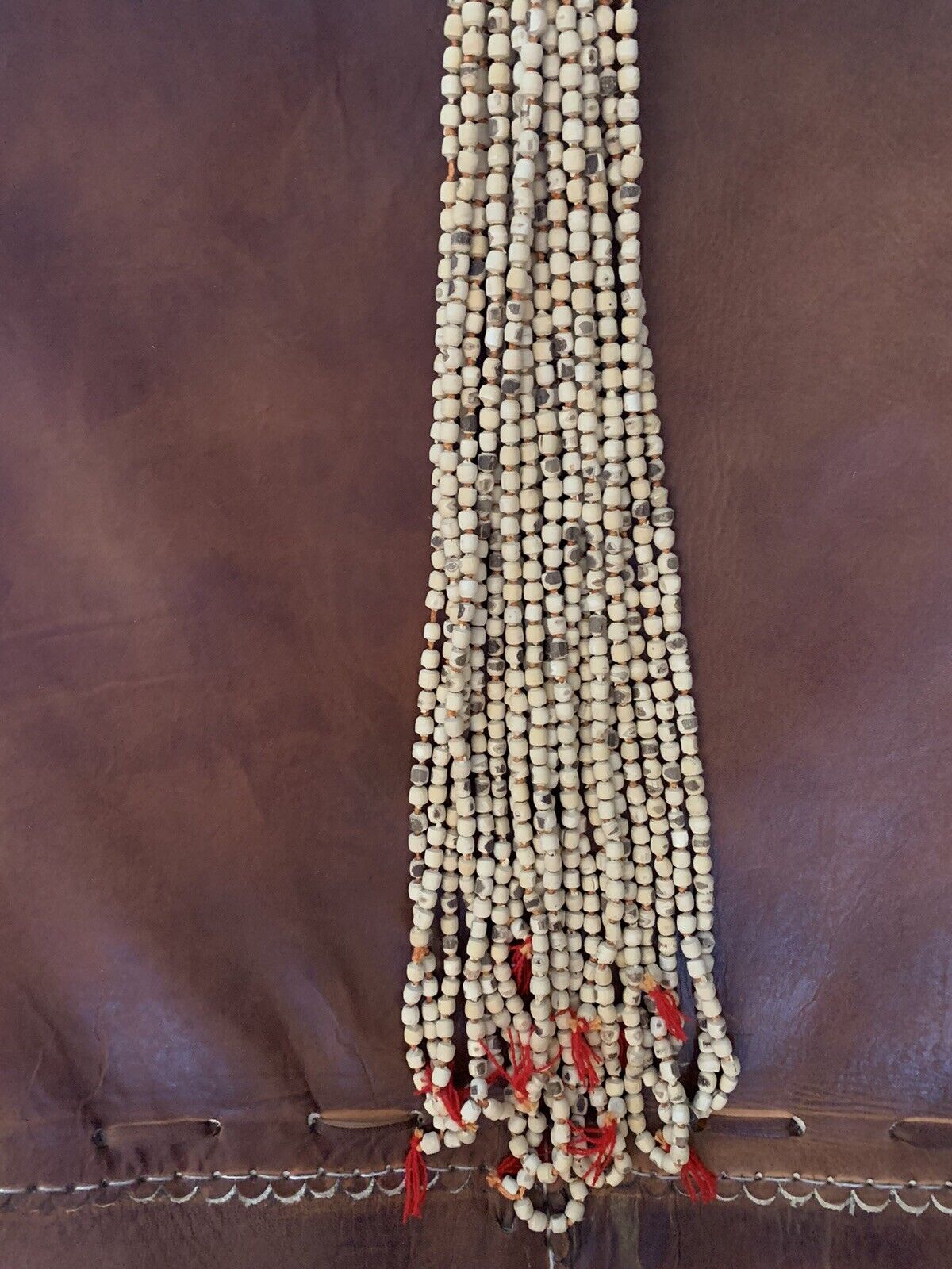 Tibet Buddhist Wood Prayer Beads Mala Necklace 24”