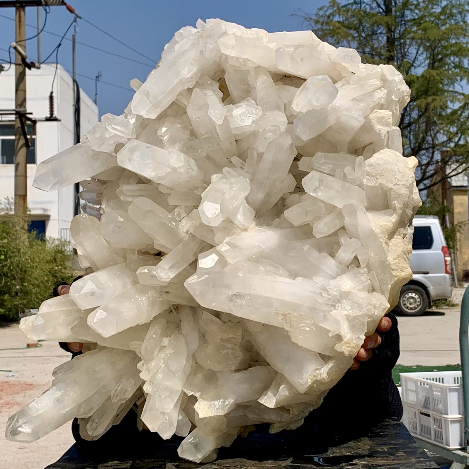 63.16LB Natural Large Himalayan quartz cluster white crystal ore Earth specimen