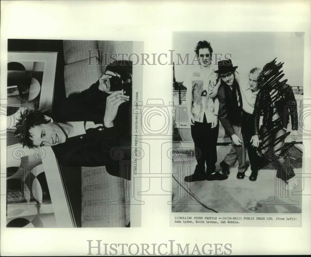 1981 Press Photo Rock Musician John Lydon With Keith Levene And Jab Wobble
