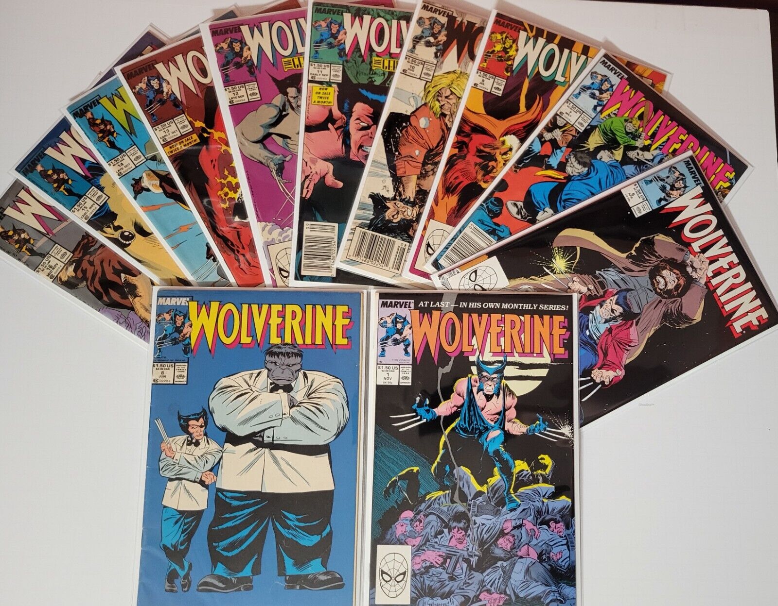Wolverine #1 + #6 - #16 WITH KEYS LOW GRADE Marvel 1988 Lot of 12