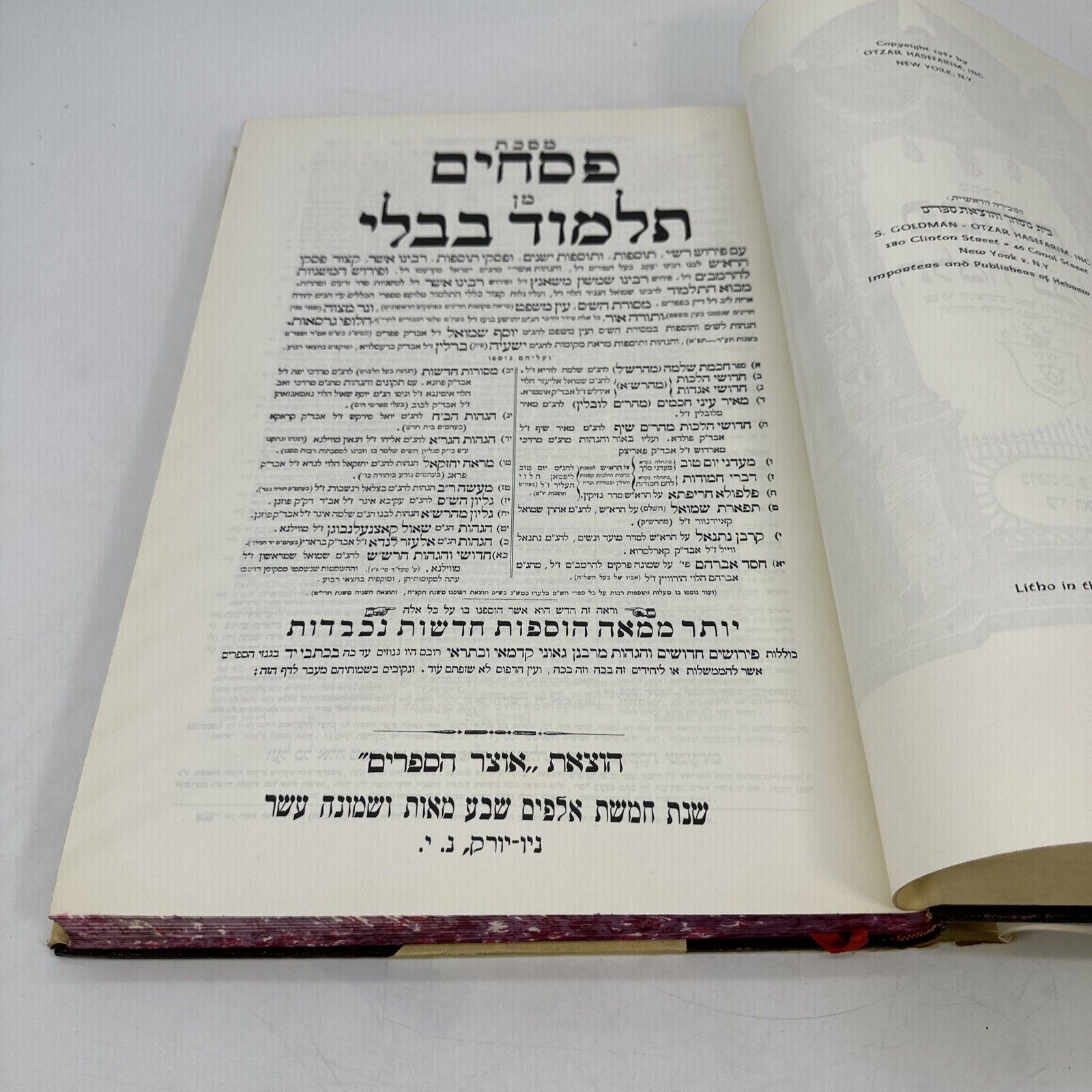 Talmud Bavli 1957 - Pesachim - Otzar Hasefarim