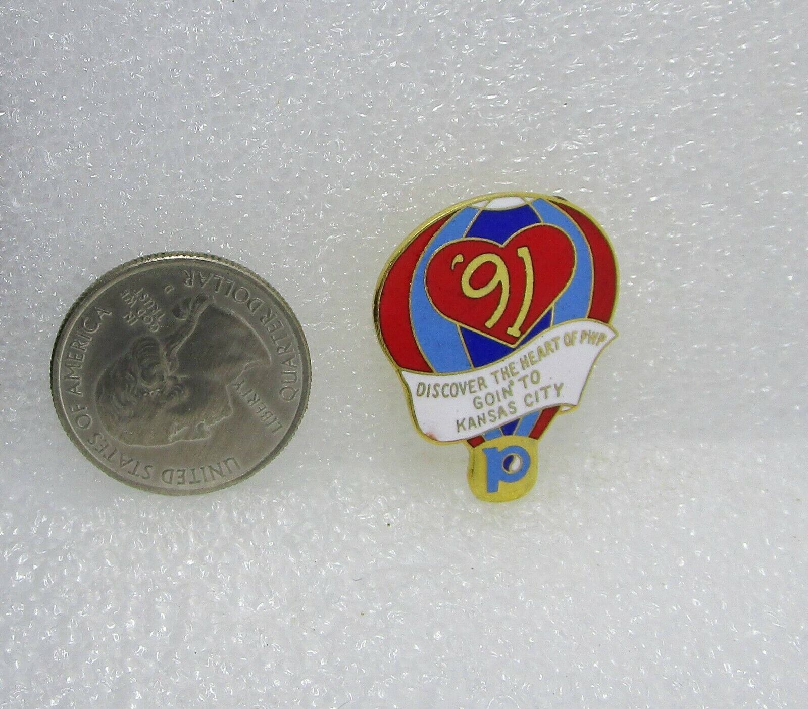 1991 Discover The Heart Of PWP - Goin To Kansas City - Hot Air Balloon Pin