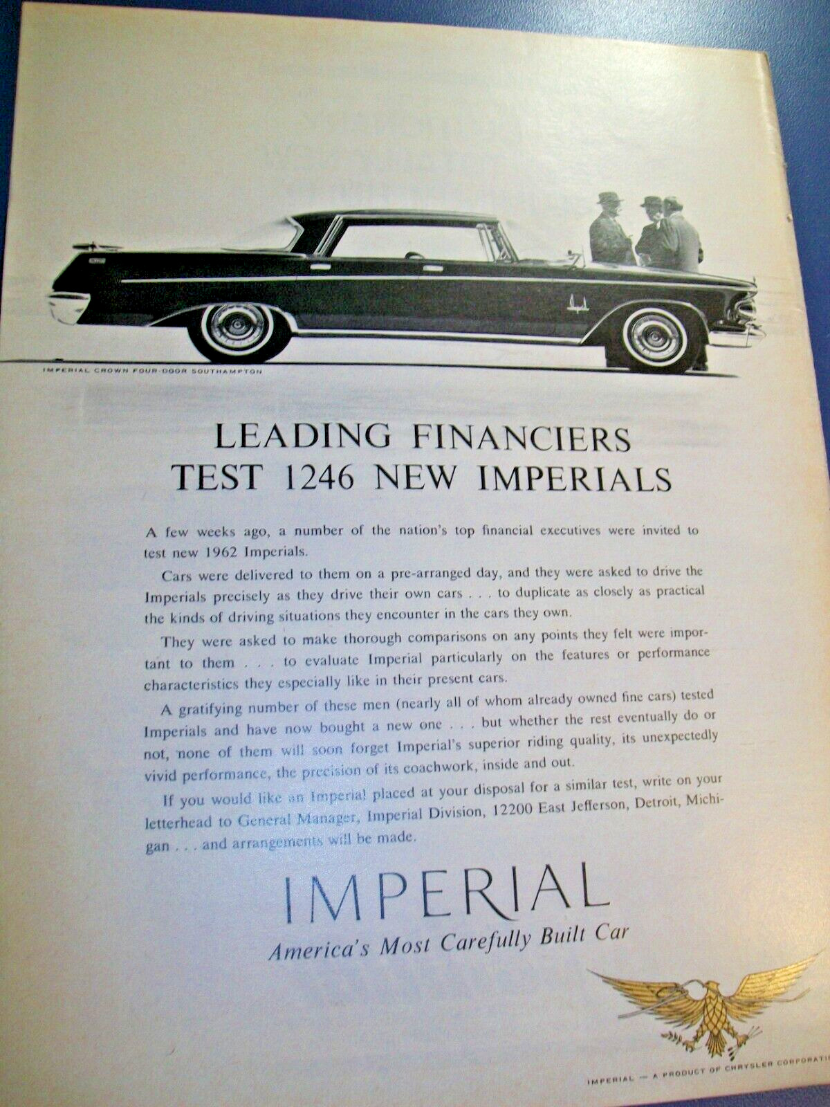 1962 Chrysler Imperial mid-size-mag car ad -\