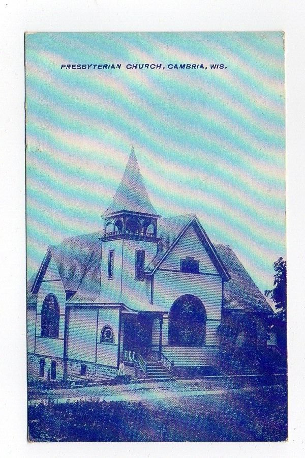 DB Postcard, Presbyterian Church, Cambria, Wis.,Wisconsin, 1912