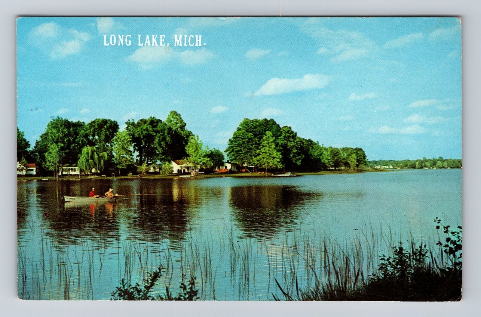 Long Lake MI-Michigan, Scenic View Of Lake Area, Antique Vintage c1970 Postcard